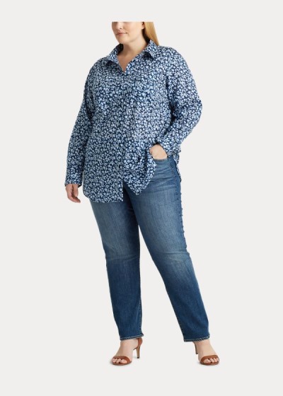 Women's Ralph Lauren Printed Cotton Shirts | 710648HQM